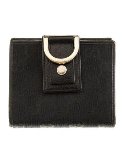 Pre-owned Gucci Gg Canvas Canvas Wallet In Black