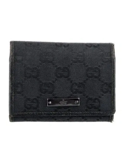 Pre-owned Gucci Gg Canvas Canvas Wallet In Black