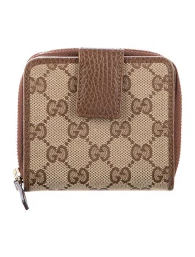 Pre-owned Gucci Gg Canvas Canvas Wallet In Brown