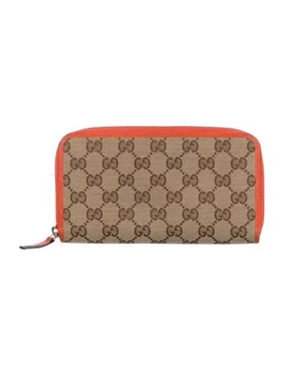 Pre-owned Gucci Gg Canvas Canvas Wallet In Brown