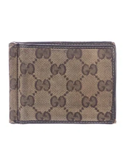 Pre-owned Gucci Gg Canvas Canvas Wallet In Brown