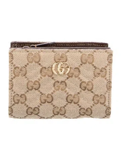 Pre-owned Gucci Gg Canvas Canvas Wallet In Neutral