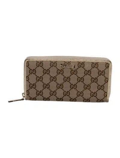 Pre-owned Gucci Gg Canvas Canvas Wallet In Neutral