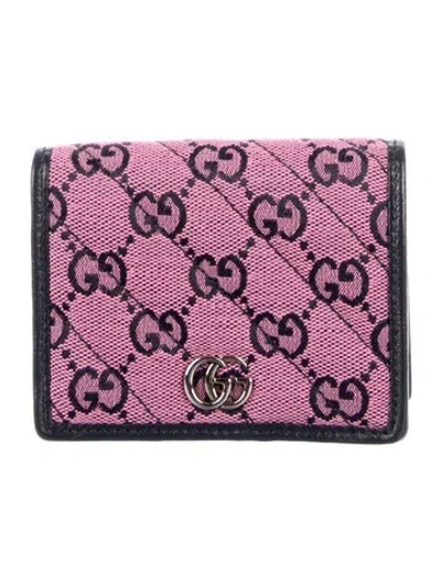 Pre-owned Gucci Gg Canvas Canvas Wallet In Pink