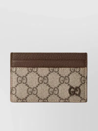 Gucci Gg Canvas Card Case In Brown