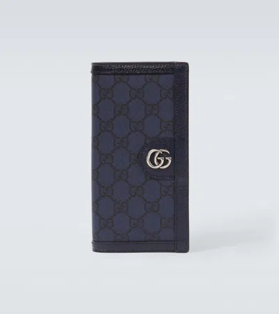 Gucci Gg Canvas Card Case In Blue