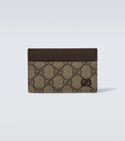 Gucci Gg Canvas Card Holder In Nude