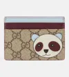 Gucci Bi-color Gg Card Case W/ Panda Detail In Multicoloured