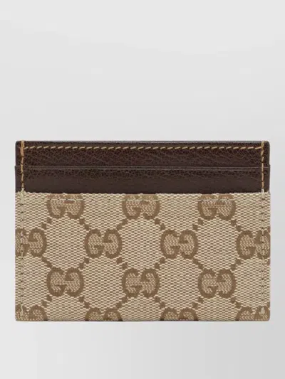 Gucci Gg Canvas Cardholder In Brown