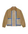 Gucci Gg-canvas Checked Reversible Cotton Jacket In Brown