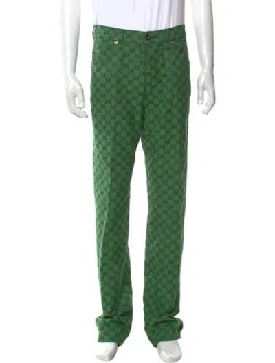 Pre-owned Gucci Gg Canvas Chinos In Green