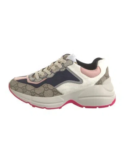 Pre-owned Gucci Gg Canvas Chunky Sneakers In Blue