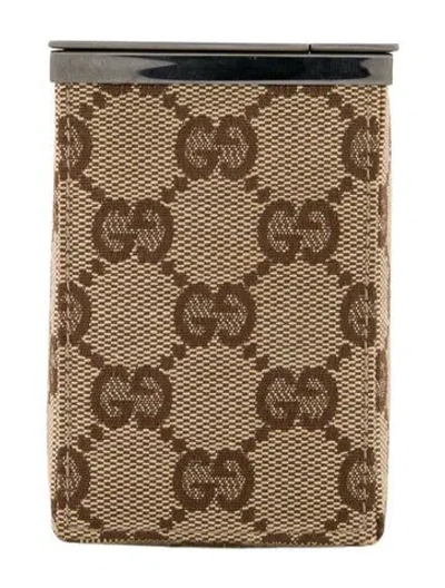 Pre-owned Gucci Gg Canvas Cigarette Case In Neutral