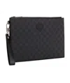 Gucci Gg-canvas Clutch Bag In Black