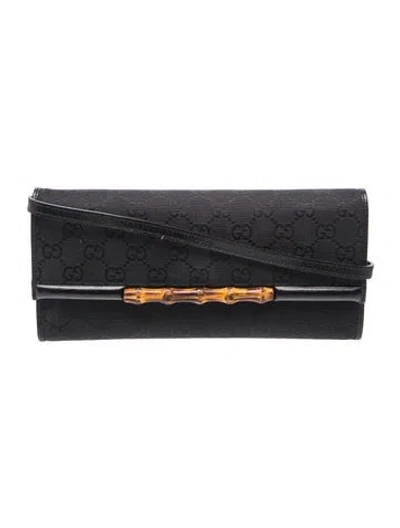 Pre-owned Gucci Gg Canvas Clutch In Black
