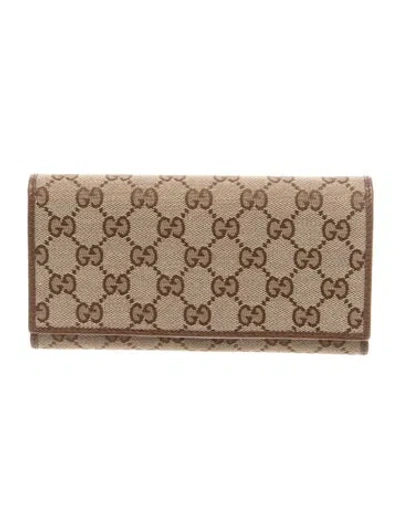 Pre-owned Gucci Gg Canvas Clutch In Brown