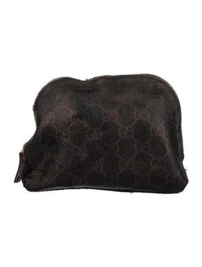 Pre-owned Gucci Gg Canvas Clutch In Brown