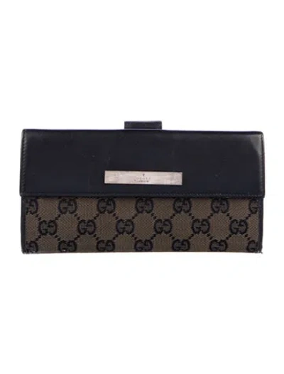 Pre-owned Gucci Gg Canvas Continental . Gg Canvas Continental Wallet In Black
