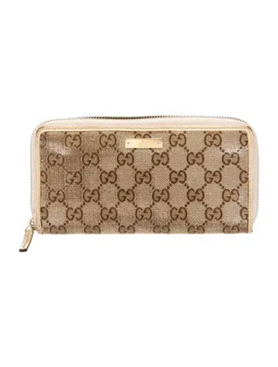 Pre-owned Gucci Gg Canvas Continental Wallet In Brown