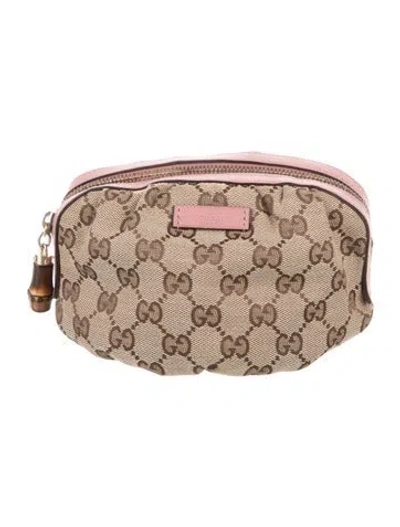 Pre-owned Gucci Gg Canvas Cosmetic Bag In Neutral