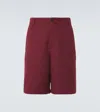 Gucci Gg Canvas Cotton-blend Bermuda Shorts In Red