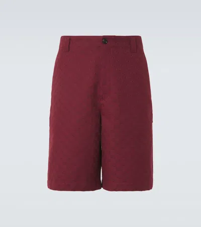 Gucci Gg Canvas Cotton-blend Bermuda Shorts In Red