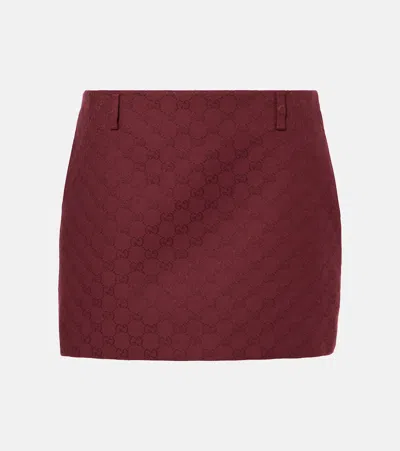 Gucci Gg Canvas Cotton-blend Miniskirt In Red