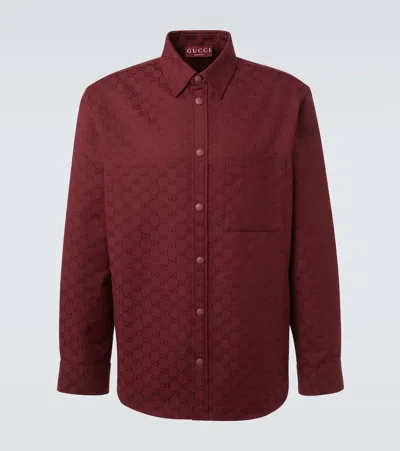 Gucci Gg Canvas Cotton-blend Shirt In Red