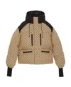 Gucci Gg-canvas Cropped Puffer Jacket In Nude
