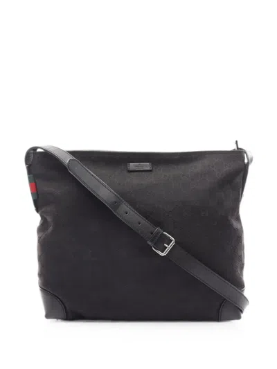 Pre-owned Gucci Gg Canvas Cross Body Bag In Black