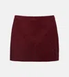 Gucci Gg Fabric High Waist Geometric Mini Skirt In Burgundy