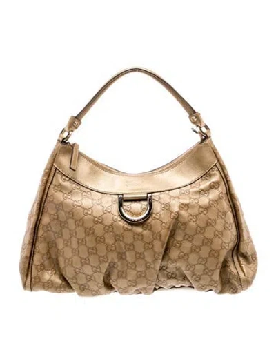 Pre-owned Gucci Gg Canvas D Ring In Neutral
