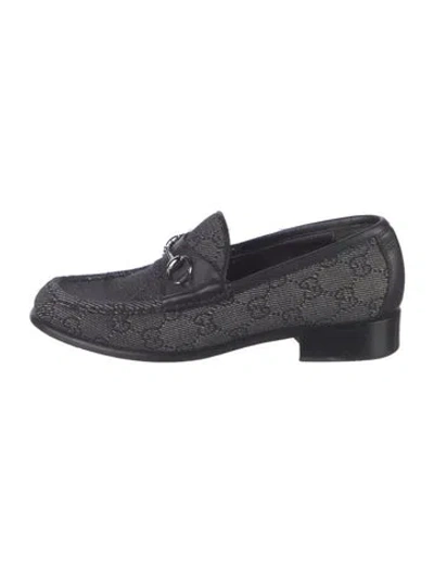 Pre-owned Gucci Gg Canvas Denim Loafers In Black