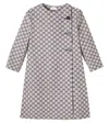 Gucci Gg Canvas Double-breasted Cotton-blend Coat In Blue