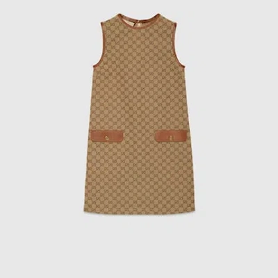 Gucci Kleid Aus Gg Canvas In Beige