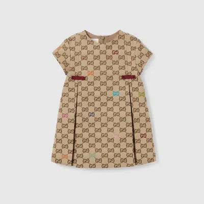 Gucci Babies' Gg Canvas Dress In Neutral