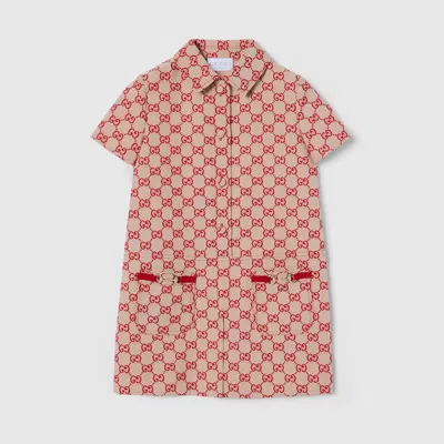 Gucci Kids' Gg Canvas Dress In Red
