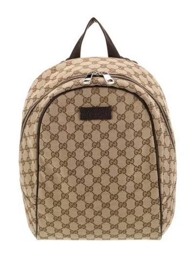 Pre-owned Gucci Gg Canvas Ebony Gg Canvas Backpack In Neutral