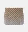 Gucci Crystal-embellished Mini Skirt In Beige