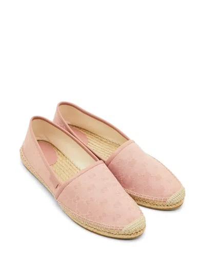 Pre-owned Gucci Gg Canvas Espadrille Loafers In Pink