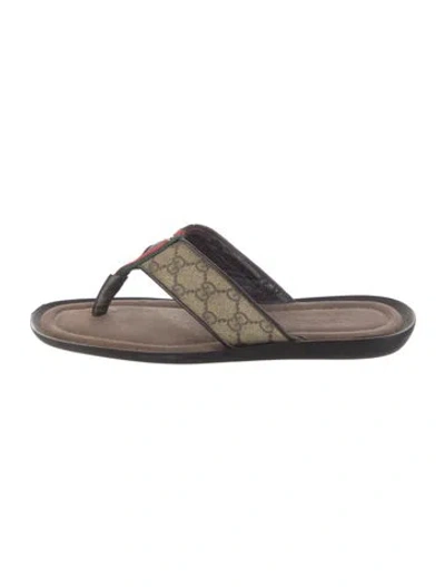 Pre-owned Gucci Gg Canvas Espadrilles In Brown