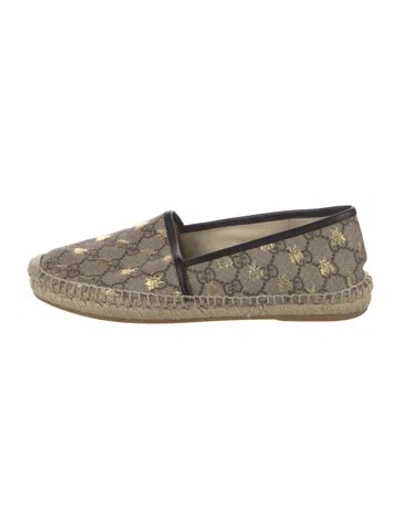 Pre-owned Gucci Gg Canvas Espadrilles In Brown