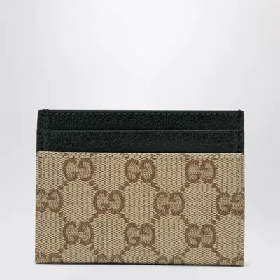 Gucci Gg Canvas Essence Classic Cardholder Mini In Beige