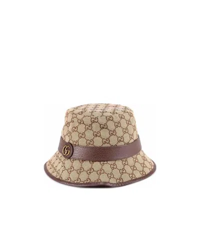 Gucci Gg Canvas Fedora In Brown