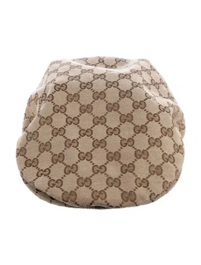 Pre-owned Gucci Gg Canvas Flat Hat. In Brown