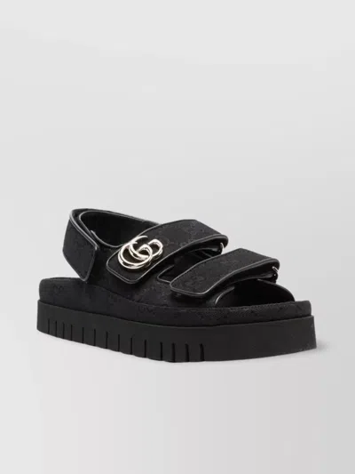 GUCCI GG CANVAS FLAT SANDALS