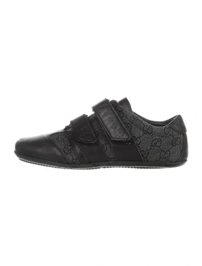 Pre-owned Gucci Gg Canvas Flats In Black