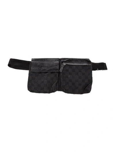 Pre-owned Gucci Gg Canvas Gg Canvas Belt Bag In Black