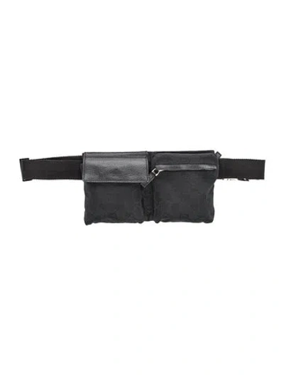 Pre-owned Gucci Gg Canvas Gg Canvas Belt Bag In Black