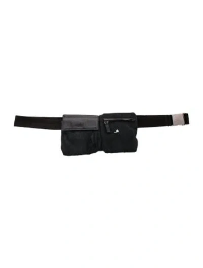 Pre-owned Gucci Gg Canvas Gg Canvas Double Pocket Belt Bag Small In Black